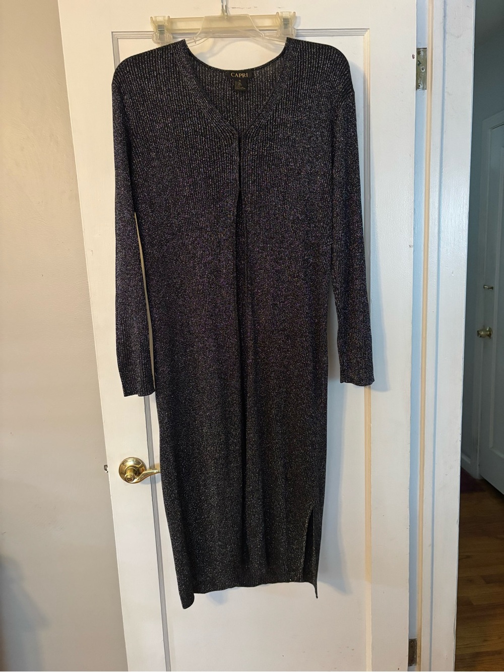 Metallic Knit Long Sleeve sweater